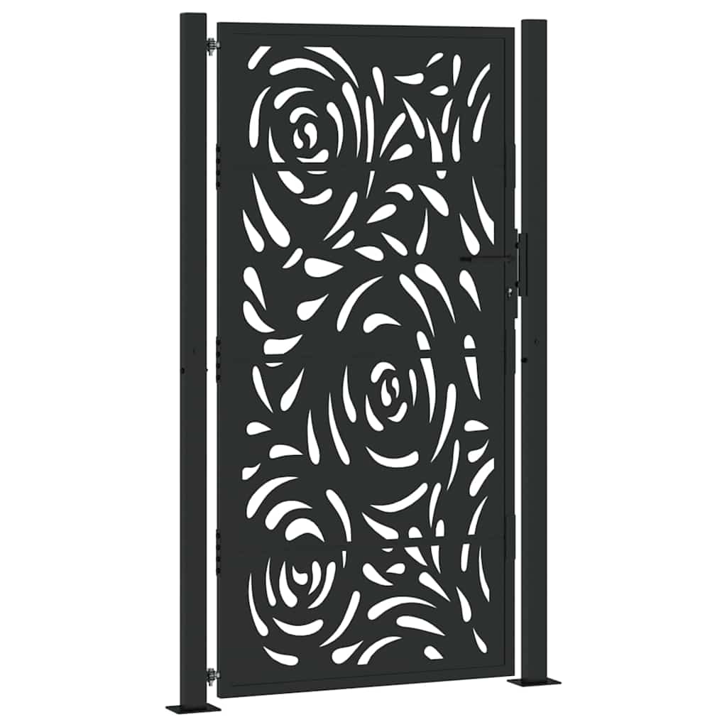 Maison Exclusive - Gartentor Schwarz 100x175 Cm Stahl Flammendesi