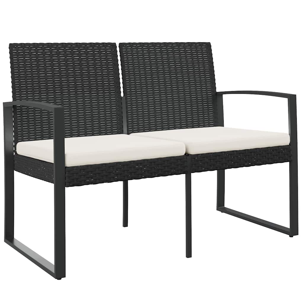 Maison Exclusive - Gartenbank 2-sitzer Mit Kissen Schwarz Pp-ratt