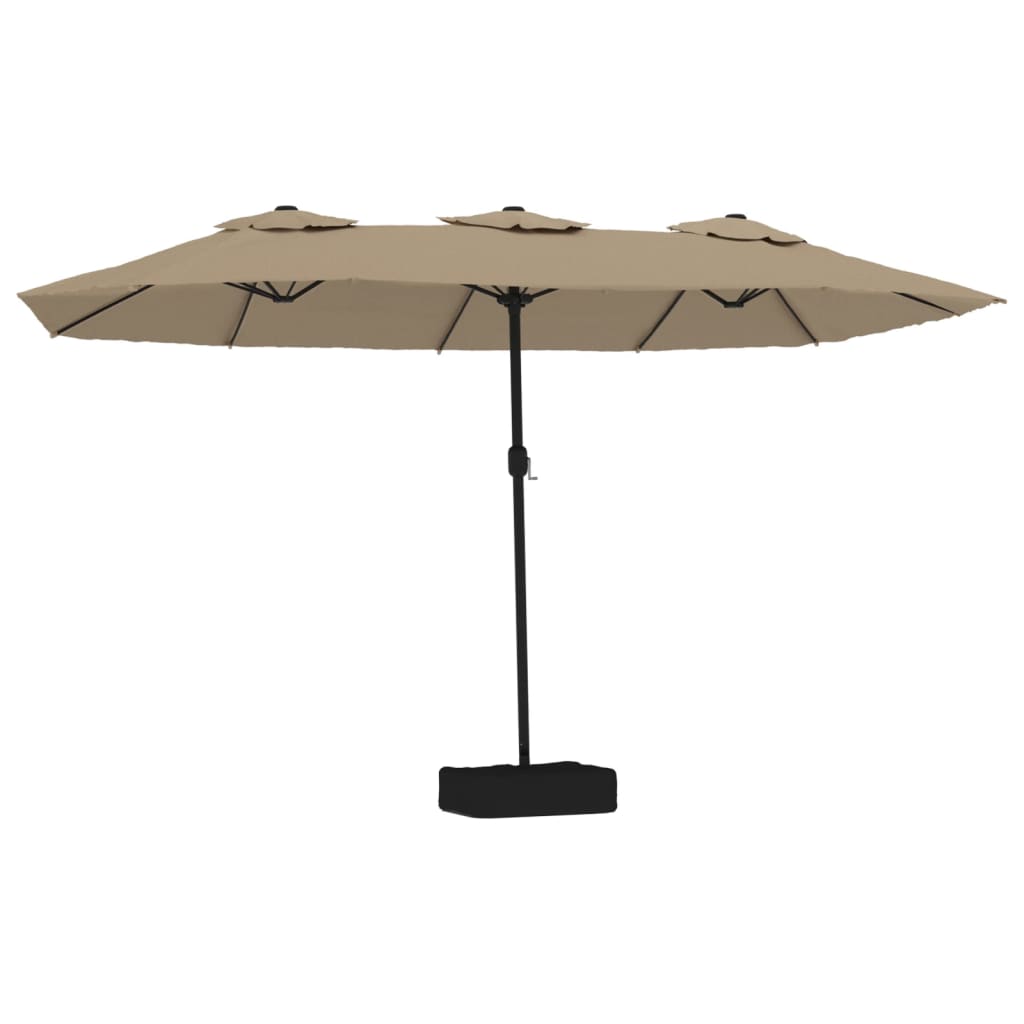 Maison Exclusive - Doppel-sonnenschirm Mit Led-leuchten Taupe 449