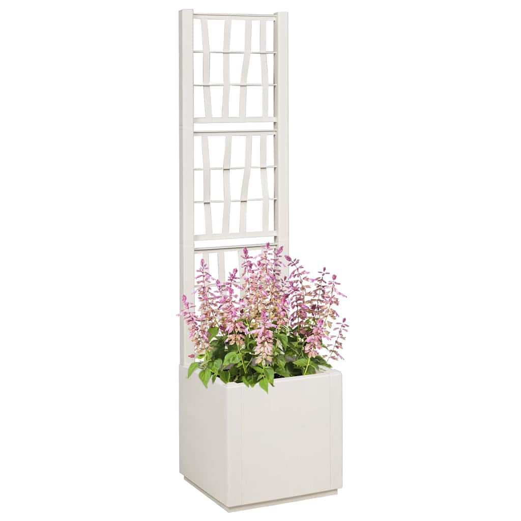Maison Exclusive - Gartenpflanzer Mit Gitter Weiß 36 X 36 X 140 C