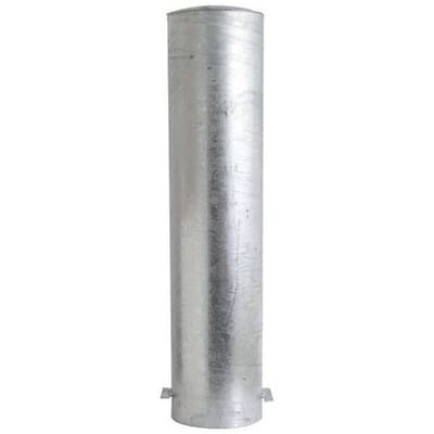 Schake Stahlrohrpoller Ø 273 x 5 mm ortsfest, zum Einbetonieren feuerverzinkt / weiß beschichtet, feuerverzinkt, Gesamtlänge: 2000 mm, mit aufgeschweißter Stahlkappe