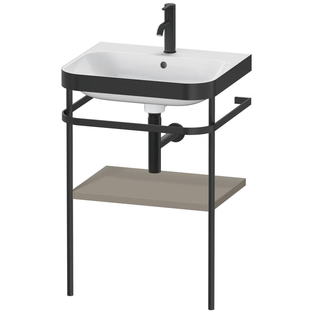 Duravit Möbelwaschtisch-Kombi Happy D.2 Plus 57,5x49cm, 1 HL, st-g s-matt, m Konsole
