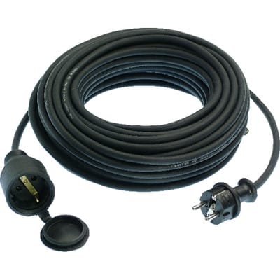 as-Schwabe Gummi-Kabelverlängerung 25m, IP44, H07RN-F3G2,5