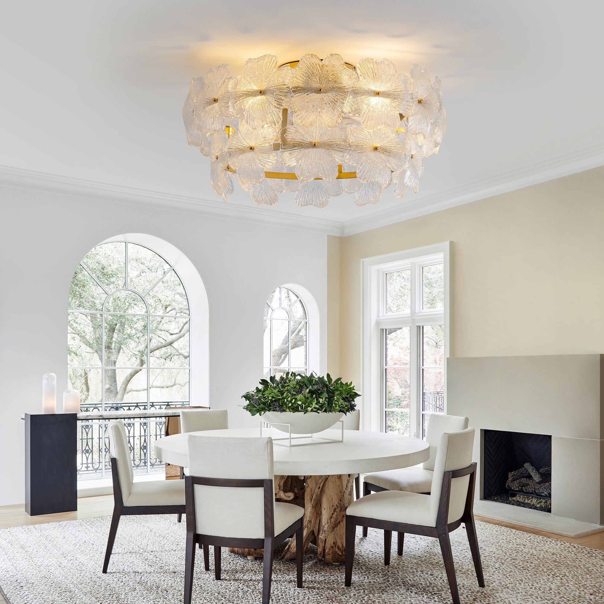 Deckenventilator Mit Licht, Leise Mit Fernbedienung Für Schlafzimmer Und Wohnzimmer, Mit Glaskristallen, 6 Geschwindigkeitsstufen, Ø 52 Cm, Gold Und Transparent