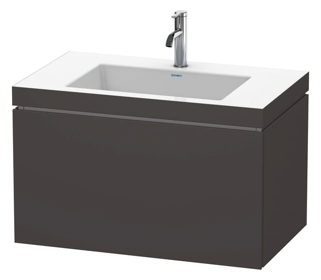Duravit Waschtischunterschrank c-bonded L-Cube 80x48cm, 1 HL, gra matt, 1 Ausz., wandhängend