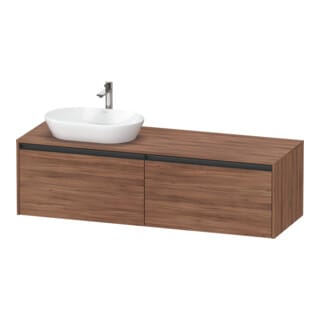 Duravit Waschtischunterschrank Ketho.2 160x55cm, B L, Nussb Nat, 2 Ausz., wandhängend