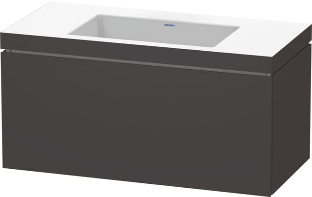 Duravit Waschtischunterschrank c-bonded L-Cube 100x48cm, o HL, gra matt, 1 Ausz., wandhängend