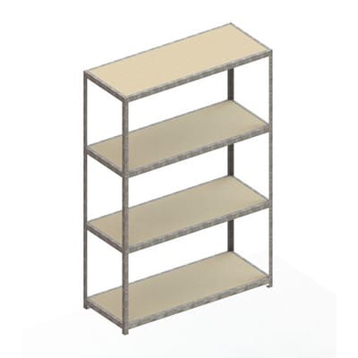 Meta Weitspannregal Speed Rack 2970 x 2000 x 800 mm verzinkt + 4 Fachebenen + Spanplatten