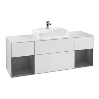 V&B Waschtischunterschrank Finion 160x60, Pl w m, Rg A m Lac, wh. m Lac