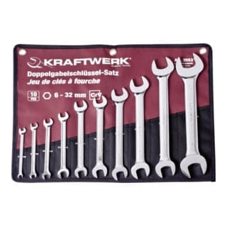 Kraftwerk Doppelgabelschlüssel Satz 6-32 mm 10-tlg.