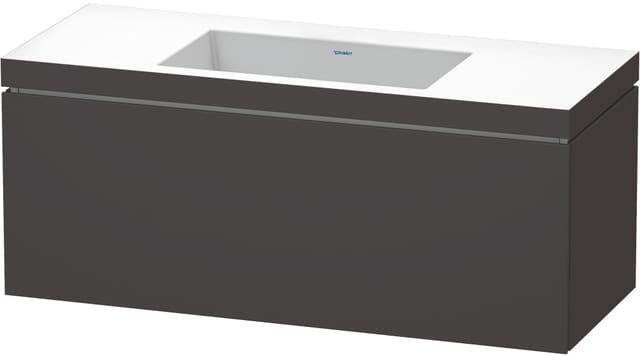Duravit Waschtischunterschrank c-bonded L-Cube 120x48cm, o HL, gra matt, 1 Ausz., wandhängend