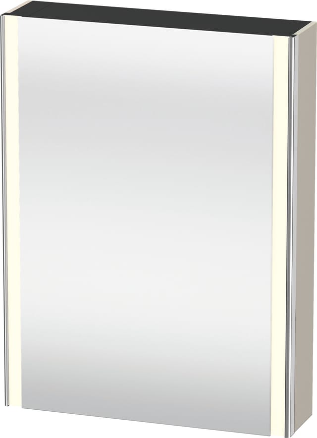 Duravit Universal-Spiegelschrank XSquare 60x15,5x80cm, 1 Tür, LED, Anschl re, Tau