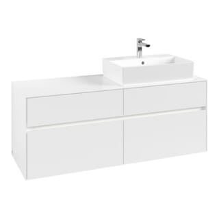 V&B Waschtischunterschrank Collaro 140x54,8x50cm, WT r, LED 10W, wh. ma