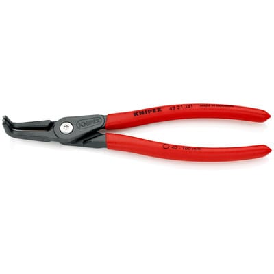 KNIPEX 48 21 J31 Präzisions-Sicherungsringzange für Innenringe in Bohrungen mit rutschhemmendem Kunststoff überzogen grau atramentiert 210 mm