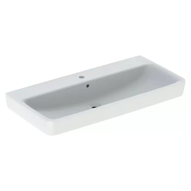 Geberit Aufsatzwaschtisch Renova Plan 100x48cm, Hahnl. mit., m Überlauf, weiß