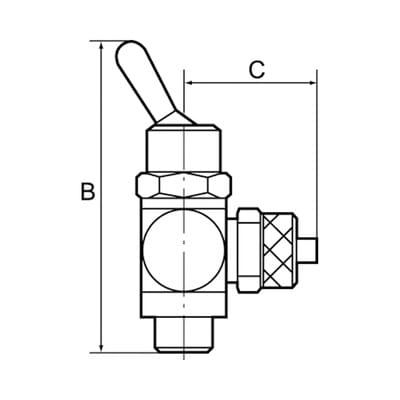 Riegler 3/2-Wege-Kipphebelventil, Schlauchseite, Steckverb.G1/8, Schl. 6