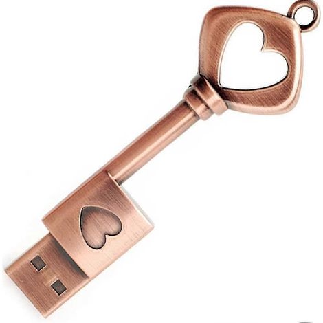 64 Gb Usb-stick, Retro-metall-speicherstick In Herz- Oder Schlüsselform