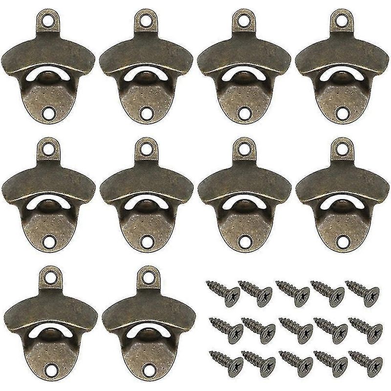 Set Mit 10 Wandflaschenöffnern Im Vintage-stil, Ideal Für Bars, Karaoke-bars, Hotels Und Privathaushalte. – Bronze