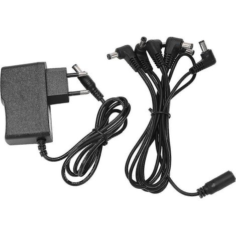 Netzteil Für Gitarreneffektpedale, 6-adriges Serielles Kabel, 100–240 V Europäischer Stecker