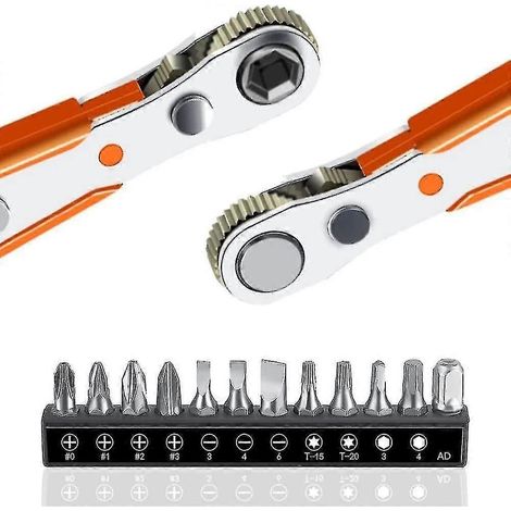 13-teiliges 110-mm-ratschenschraubendreher-set, 1/4"-mini-ratschenschlüssel Und 12 1/4"-schraubendreherbits Mit Hohem Drehmoment.