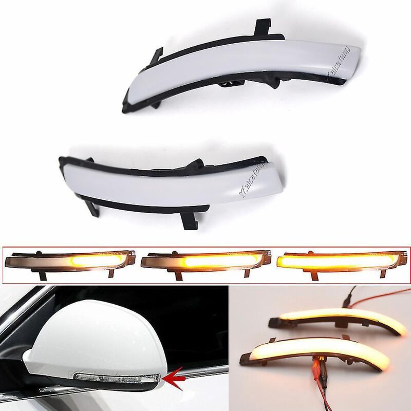 Set Mit 2 Dynamischen Led-blinkern Für Skoda Octavia (2009–2013) Und Superb (2008–2014) Mit Sequenzieller Blinkfunktion. Farbe: Milchweiß.