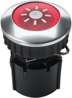 Grothe Klingeltaster rund 14,6mm Knopf rot, Hülse alu PROTACT 101 LED