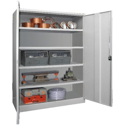 Pavoy Schwerlastschrank 1950x1470x630 Großraum, 4 Fachböden a 200 kg, RAL 7035/5010