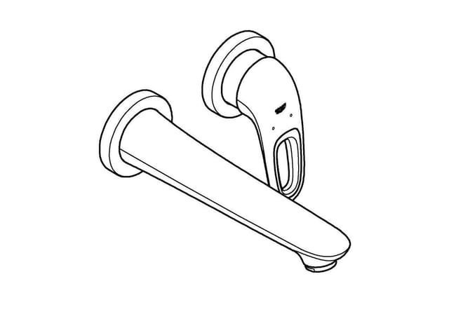 Grohe Fertigmontageset Eurostyle UP-2-Loch-WT-Arm, off Heb, A 20,3cm, ch