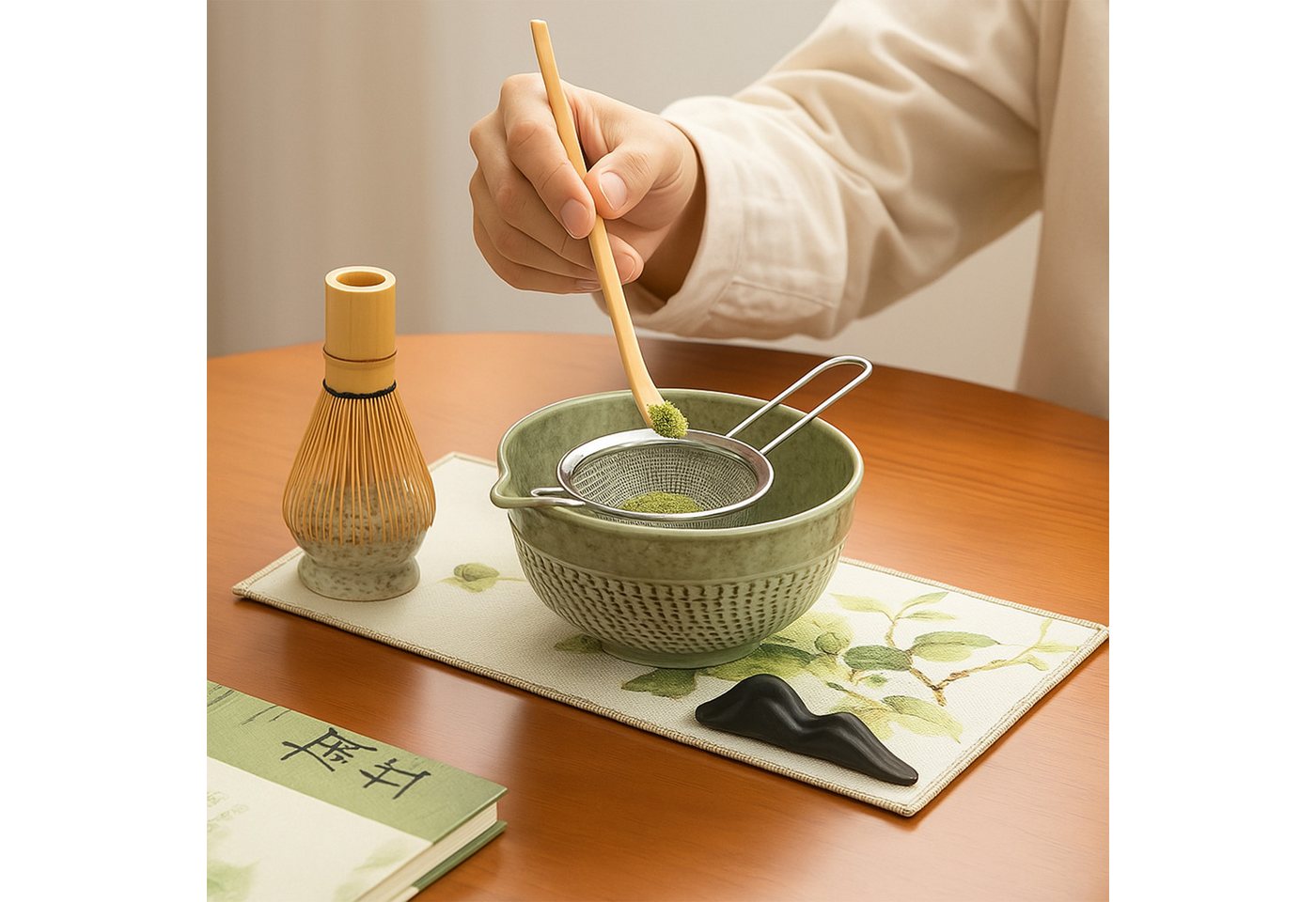 Roxlin Matcha Set (7-teilig) Keramik, Bambus-besen, Schale & Zubehör Bild 2