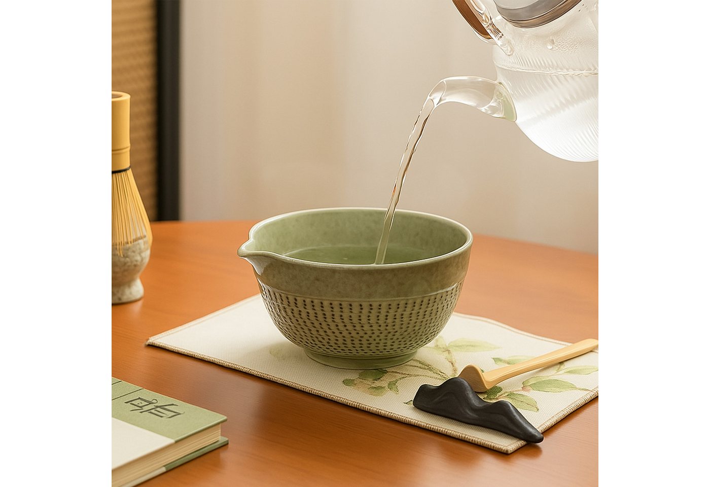 Roxlin Matcha Set (7-teilig) Keramik, Bambus-besen, Schale & Zubehör Bild 4
