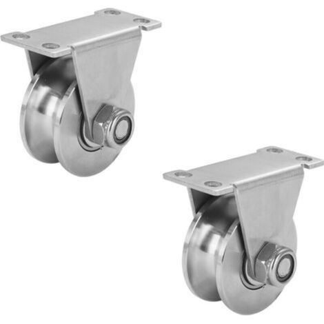 2-teiliges Heberollensystem Aus Edelstahl, Einzelner U-zug Für Seile, 48-mm-rolle Mit Lagern, 200 Kg Tragfähigkeit, Für Torrollenschienen, Seile, Rolltore, Taue