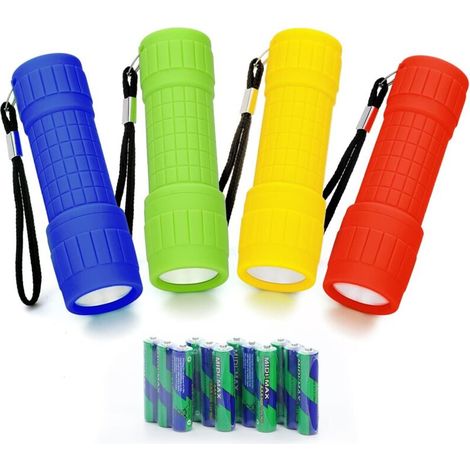Mini-taschenlampe, Set Mit 4 Tragbaren, Rutschfesten Taschenlampen Für Kinder Und Erwachsene (keine Batterie Erforderlich)