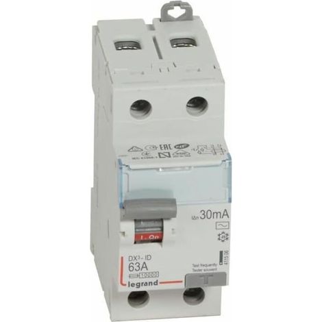 411506 Fehlerstromschutzschalter 63a Typ Ac 30ma Zweipolig - 2 Module - Inline-anschlüsse