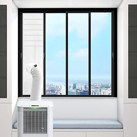 Landrip Fensterdichtungsset Für Klimaanlagen, Fensterdichtungsset Für Mobile Klimaanlagen, Luftaustauschschutz, 92 X 25 Cm
