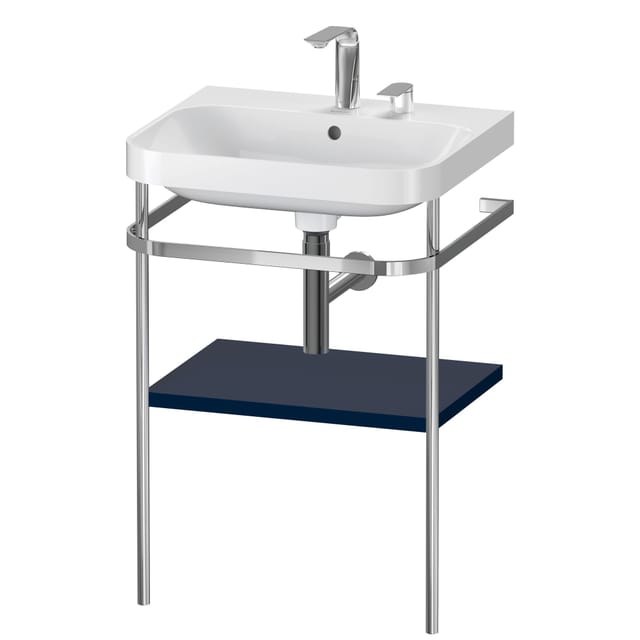 Duravit Möbelwaschtisch-Kombi Happy D.2 Plus 57,5x49cm, 2 HL, blau s-matt, m Konsole