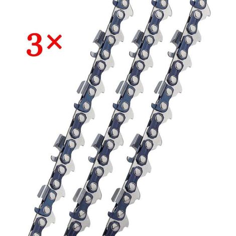Satz Mit 3 3/8"-kettensägenketten (1,3 Mm Vierkant), 52 Glieder, 35 Cm Schwertlänge, Kompatibel Mit Oregon, Bosch, Dollmar, Hitachi, Echo, Einhell, Makita, Husqvarna Und Anderen.