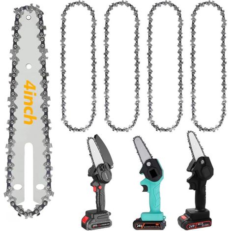 Set Mit 4 X 4" Stahl-elektrokettensägenketten – Ersatzzubehör Für Elektrokettensägen – Kompatibel Mit Allen 4"-minikettensägen – Für Holzbearbeitung Und Gartenbau