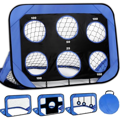 Fußballtor Für Kinder Im Freien Mit Tragetasche, 4-fach Verstellbar, Faltbar, 120 X 80 X 80 Cm, Ideal Für Garten, Spielplatz, Park Und Innenbereich