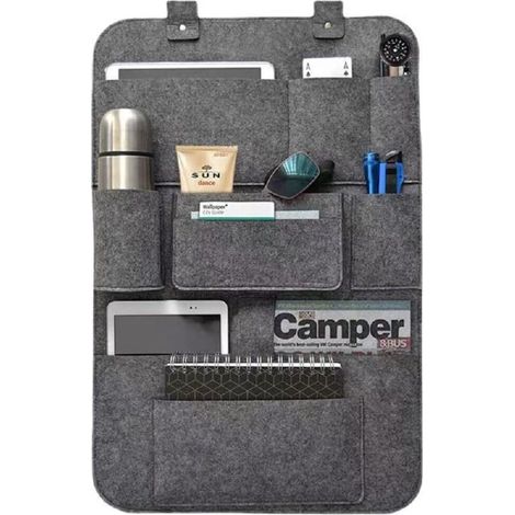 Auto-organizer, Sitzaufbewahrungstasche, Rücksitz-organizer, Dunkelgraue Filztasche Für Verschiedene Autositzlehnen, 62 X 42 Cm (1 Stück)