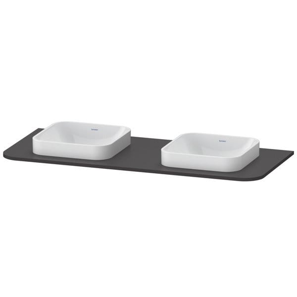 Duravit Waschtisch-Konsole Happy D.2 Plus 130x55cm, m 2 Ausschnitt., graph matt