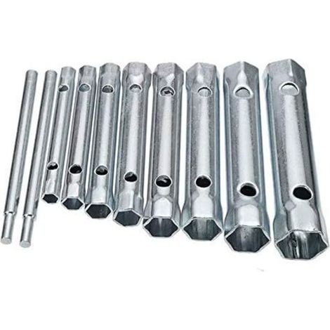 Satz Mit 10 Rohrschlüsseln, 6 Bis 22 Mm – Hochwertiger Stahl – Zum Lösen Schwer Zugänglicher Schrauben – Zum Montieren Von Wasserhähnen Und Mischbatterien
