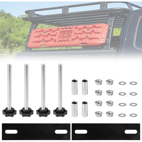 Set Mit 2 Stützen Für Sandplatten – Zubehör Für Sandbretter Im Gelände – Befestigung Im Gelände – Für Wohnmobile – Traktionsstützen – Montagesatz Für Das Auto – Stangen Für Das Ganze Gelände
