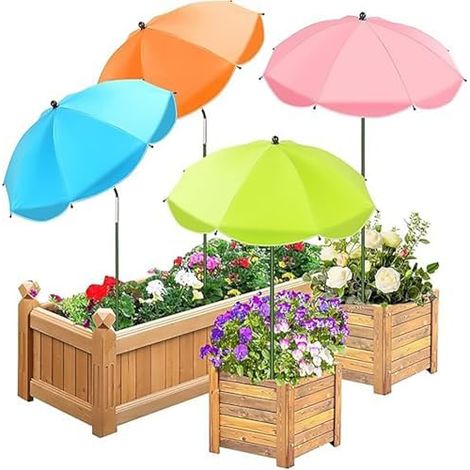 Set Mit 4 Sonnenschirmen Für Den Außenbereich, 61 Cm Breit, 101,6 Cm Hoch, Sonnenschutz Für Terrassenblumen Und -pflanzen