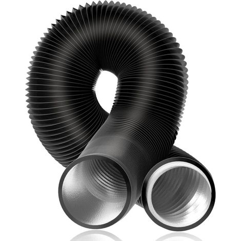 Flexibler Aluminiumkanal Ø 150 Mm – Schwarzer Pvc-abluftkanal – Korrosionsbeständig – Hochtemperaturbeständig – Für Hlk-anwendungen