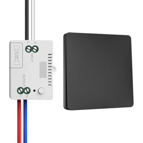 Kit D'Interrupteur Sans Fil 230 V - Interrupteur Sans Fil Auto-alimenté - Schwarz (1 Empfänger Und 1 Schaltkasten)
