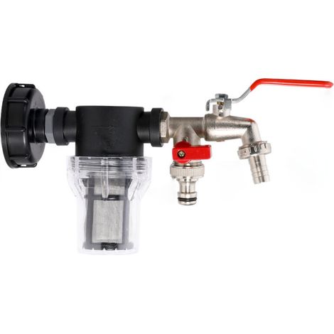Ibc-adapter Mit Filter – 2 Separate Auslassklappen – Schnellanschluss G1/2 S60x6mm – Auffangsystem Für Gießwasser