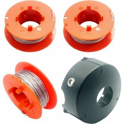 3 Ersatzspulen Mit Schneidfaden Für Bosch Art 23/26/30 Combitrim 23/26 Easytrim Rasentrimmer, Passend Für Bosch Einzelspule F016800175, Mit 1 Spulenabdeckung Für Bosch F016l71088