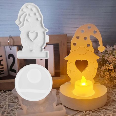 3d-osterelf-silikonform Mit Herz – Silikon-kerzenhalter – Herzförmige Form – Diy-elf