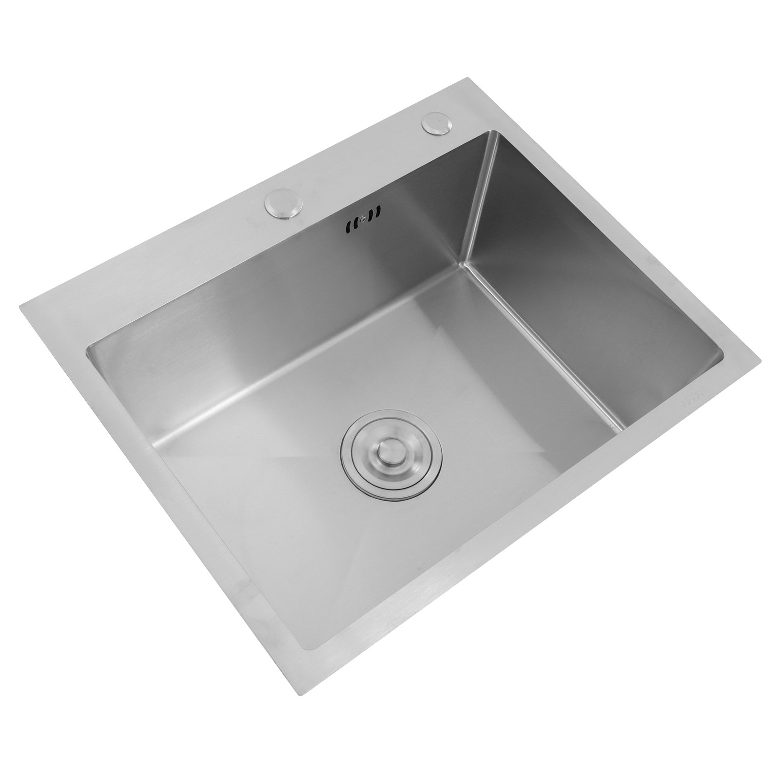Küchenspüle, Silber, 55 X 45 Cm, Küchenspüle Aus Edelstahl, Einbauspüle Mit Einem Becken, Rechteckige Küchenspüle, Einbauspüle Aus Edelstahl