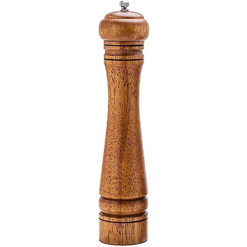 Pfeffermühle Aus Holz, Verstellbare Pfeffermühle Aus Holz, Keramikmahlwerk, Salzmühle - 25 Cm (10 Zoll)